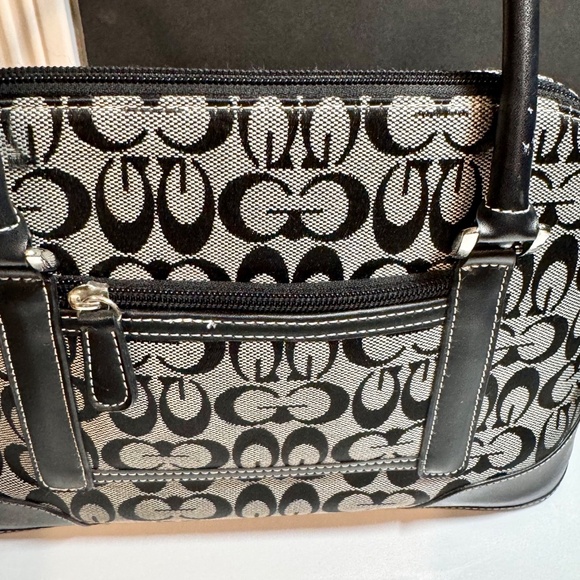 Canvas Tote Satchel Handbag, Black & Gray. EUC - Picture 6 of 6